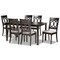 Baxton Studio Lucie Modern and Contemporary Grey Fabric and Dark Brown Finished Wood 7-Piece Dining Set 176-10538-10519-Zoro - alternate 1
